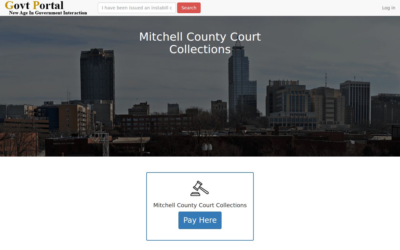 Mitchell County Court Collections portal